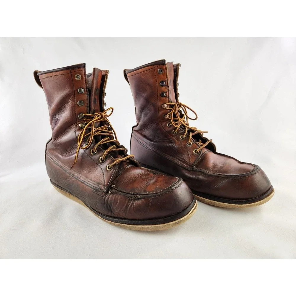 Vintage Red Wing heritage boots #10877  Sz 12 Tall Leather Work Field Roof Shoes